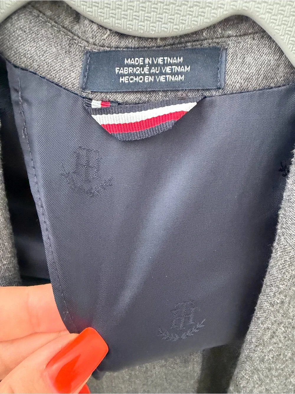 Tommy Hilfiger Boys' Charcoal Gray Sport Coat with Crest Patch